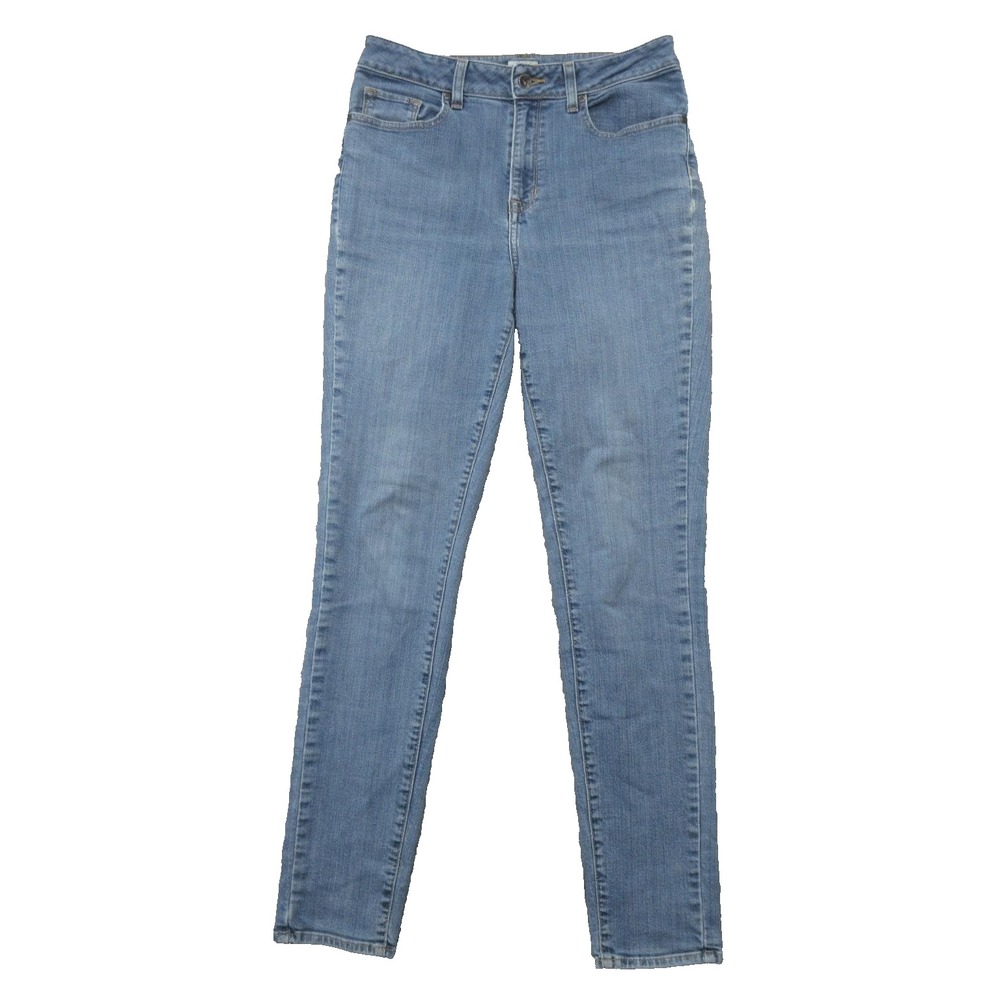 LL Bean Jeans Womens 8 Medium Classic Fit Blue Stretch Denim Skinny Pants